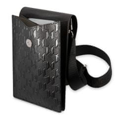 Karl Lagerfeld Plague Monogram peněženková taška na telefon Černá