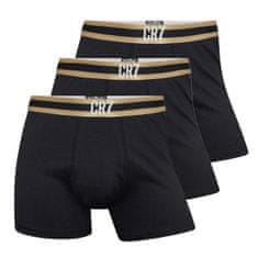 Fan-shop 3pack pánské boxerky CR7 Basic black, gold strip Velikost: M