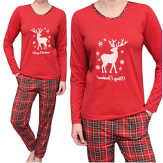 LA PENNA Dámské červené pyžamo s dlouhým rukávem Merry Christmas XL