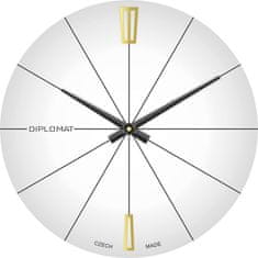 Skleněné nástěnné hodiny Dilomat