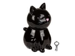 OOTB Černá keramická pokladnička kočka