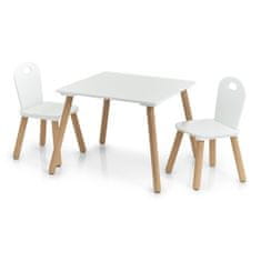 Zeller Dětský stoleček Scandi s židličkami bílý 55x55x43 cm