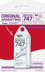 Aviationtag přívěsek ze skutečného letadla B747-400 Virgin Atlantic Airways G-VAST "Ladybird" (Bílý)