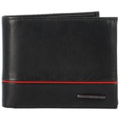 VIMAX Pánská kožená peněženka na šířku Vimax Weron, černo/červená