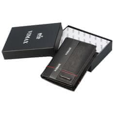 VIMAX Pánská kožená peněženka na výšku Vimax Ezrant, černo/červená