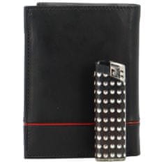 VIMAX Pánská kožená peněženka na výšku Vimax Ezrant, černo/červená