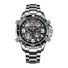 Lige Digitální pánské hodinky černá steel FB 0007 + dárek ZDARMA - Exkluzivní módní kousek