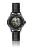 pánské hodinky Finley Automatic Croco Black Leather CBM-2200