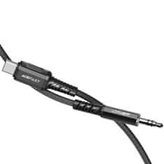 AceFast Acefast audio kabel USB typ C - 3,5mm mini jack (samec) 1,2 m, AUX černý (C1-08 černý)