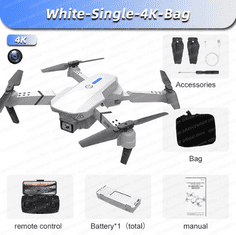 Richie Dron 4K Kamera, WiFi, Aplikace pro Android a iOS, Kvadrokoptéra rychlost až 33 km/h, bílá