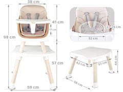 Mamido Dětská jídelní židlička 6v1 béžová