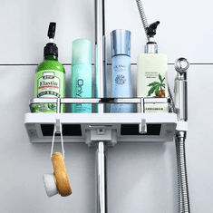 Casavibe Koupelnová polička, Úložná sprchová polička, Sprchový organizér, Držák na šampon - bez vrtání, maximalizuje prostor, velká kapacita