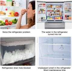 Casavibe Odstraňovač ucpání odtokových otvorů ledničky, Odstraňovač odtoků ledničky - odstraňuje odtoky, zápach, bakterie