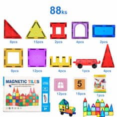 Magnetic Tiles Magnetická stavebnice pro děti sada 88ks– Magnetic Tiles