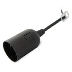 F-ELEKTRO objímka plastová hladká s 10cm kabelem, E27-6, 250 V, 4 A, černá