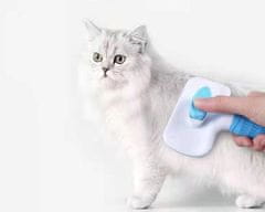 Camerazar Samočisticí obdélníkový kartáč na srst pro kočky a psy s protiskluzovou gumovou rukojetí, rozměry 10 cm x 18 cm