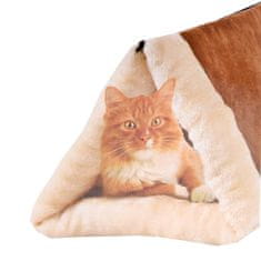 Pets Collection Pelíšek- polštář pro kočku 2v1, 85 x 54 cm, hnědý