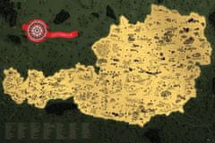 Giftio Stírací mapa Rakouska Deluxe - zlatá