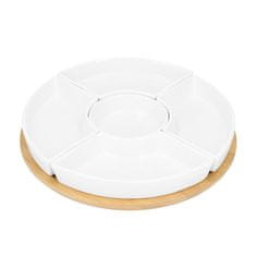 Homla Servírovací talíř | FINCAN | s bílými miskami a otočným podnosem | 30 CM | 984727 Homla