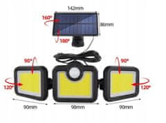 R2Invest Solární lampa LS6 171 COB LED s pohybovým a soumrakovým senzorem