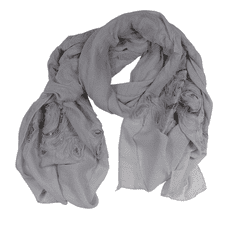 ewena Šátek s květy 180 x 70 cm 85% bavlna barva šedá
