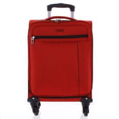 ORMI Kvalitní látkový kufr na kolečkách Karlino, 4 kolečka, velikost II, červená