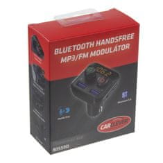 CARCLEVER Bluetooth/MP3/FM modulátor bezdrátový s USB/SD portem do CL s Bass Booster, dálkovým ovladačem (80559D)