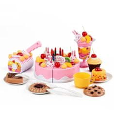 RS Dětský plastový narozeninový dort růžový KX9745