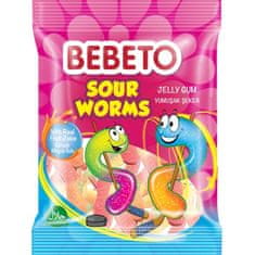 Bebeto  BEBETO Sour worms želé bonbony 80g