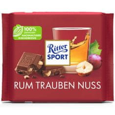 Ritter Sport Ritter Sport mléčná čokoláda s rumem, rozinkami a oříšky 100g