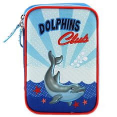 Target Školní penál s náplní , Dolphins Club, barva modrá