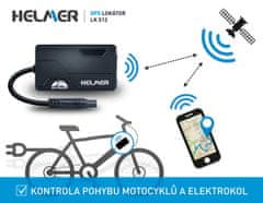 GPS lokátor pro motocykly a elektrokola Helmer LK 512
