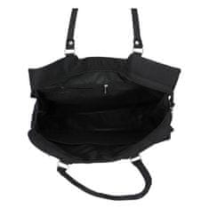 Sanchez Praktická a pohodlná látková taška se zipy na nákupy Zina, černá