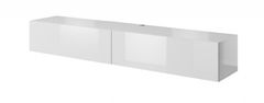 Cama meble TV stolek na zeď Slide 200 - bílá/bílý lesk