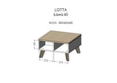 Konferenční stolek Lotta 60 - bílá / dub sonoma