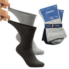Zdravé Ponožky extra široké a roztažné bavlněné elastické zdravotní DIAbetické ponožky 9100820 2-pack, šedá, 39-42