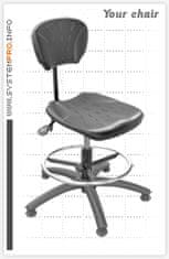 Ergolinia Průmyslová židle SYSTEM PRO BLACK 1B+2A+3A+4A+5A