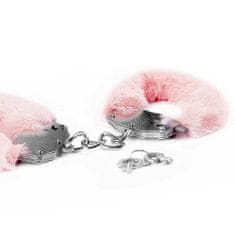 Lovetoy Sexy růžová pouta s plyšem Lovetoy Fetish Fluffy Handcuffs