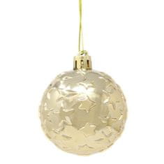 Guirma Vánoční ozdoby zlaté koule s hvězdičkami 4 ks 8 cm