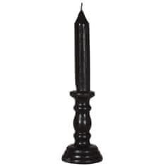 Fiestas Guirca Černá svíčka s voskovým svícnem 27cm