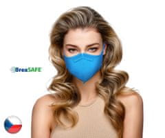 BreaSAFE® 5x Český NanoRespirátor BreaSAFE FFP2 - Znovupoužitelný - modrý L