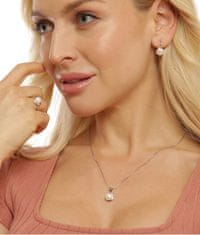 JwL Luxury Pearls Něžný stříbrný prsten s pravou bílou perlou JL0677 (Obvod 54 mm)