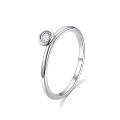 MOISS Půvabný stříbrný prsten s čirým zirkonem R00019 (Obvod 57 mm)