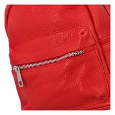 Delami Vera Pelle Městský kožený batoh Chris, červený