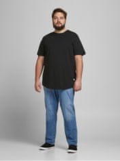 Jack&Jones Plus Pánské triko JJENOA Long Line Fit 12184933 Black (Velikost 3XL)