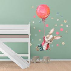 Decoralina Dětská samolepka na zeď 95x95cm - Létající králíček