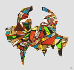 D&M ART POURING Abstract 1-39-8B. Geometric Cubism Color Art 90x80 cm.