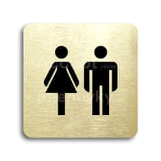 ACCEPT Piktogram WC ženy, muži - zlatá tabulka - černý tisk bez rámečku