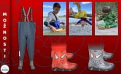 Dětské brodící kalhoty šedé SPIDER - nastavitelný pás, odolný postroj, spona FixLock Nexus, ochranný oblek, prsačky, kalhotoboty, rybářské kalhoty pro děti, pro teenagery 21 - 36 EU, 23/24