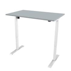Delso Elektrický výškově nastavitelný stůl ADJUSTER 140x80cm, bílá podnož, šedá deska